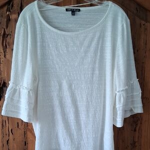 Croft & Barrow Cream Blouse with Ruffle Sleeves